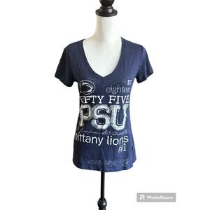 Soffe Penn State Women's V-Neck Shirt Large Blue